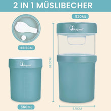 Bugucat Müslibecher to Go 920ml Blau - Auslaufsicherer