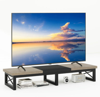 TV-Schrank Fernsehtisch 114cm mit 2 Lagerung - Schwarz/Greige