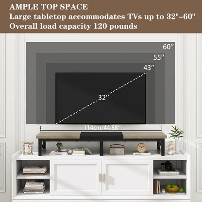 TV-Schrank Fernsehtisch 114cm mit 2 Lagerung - Schwarz/Greige