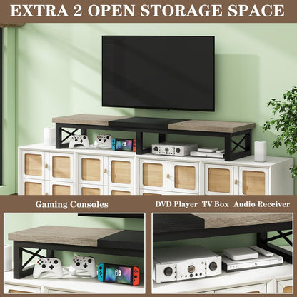 TV-Schrank Tisch 114 cm mit 2 Lagerung Kurzer TV-Ständer bis 60 Zoll