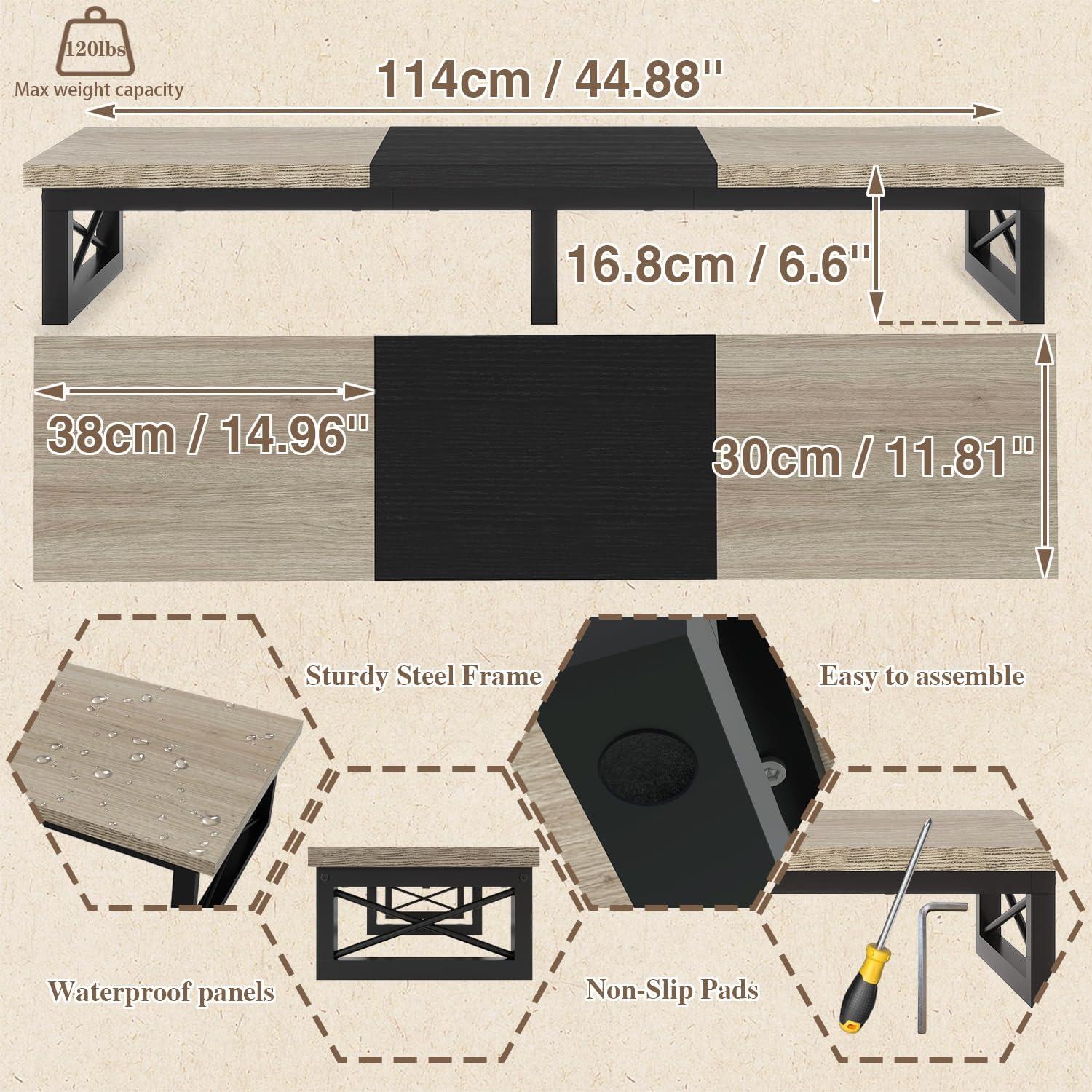 TV-Schrank Tisch 114 cm Lagerung TV-Ständer bis 60 Zoll Wohnzimmer