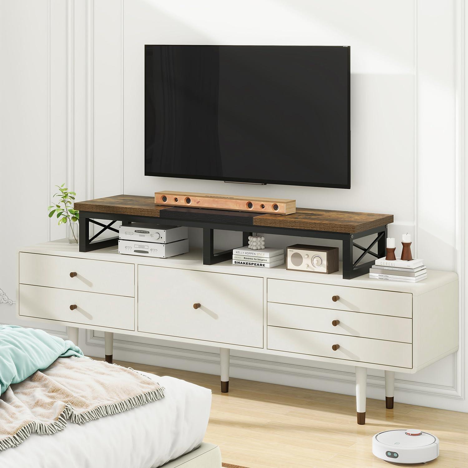 TV-Schrank Tisch 114 cm mit 2 Lagerung Kurzer TV-Ständer bis 60 Zoll