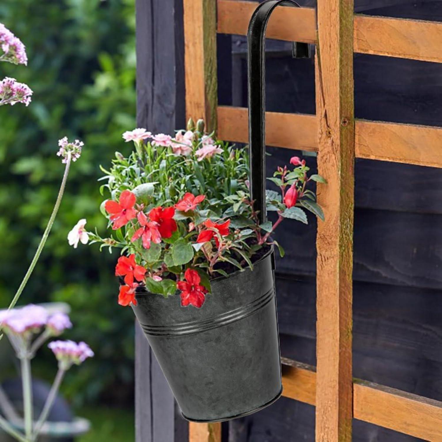 6er Set Hängender Blumentöpfe Verzinktes Metall Vintage Garten