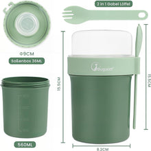 Bugucat Müslibecher To Go 560ML+230ML Grün - Auslaufsicher