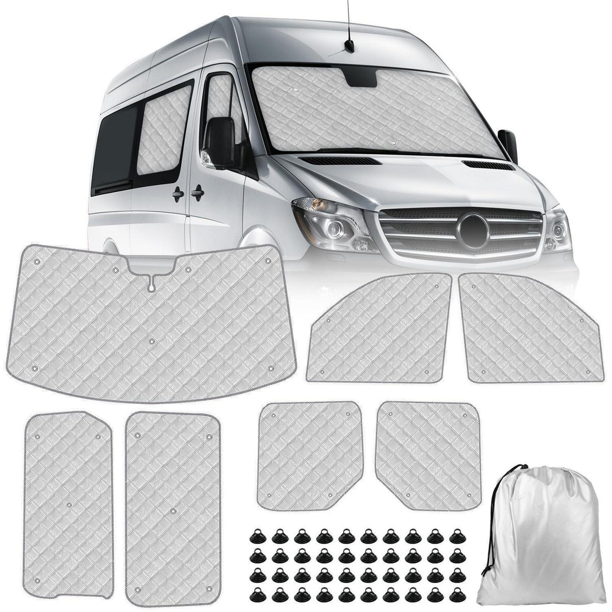 Sonnenschutz Frontscheibe Mercedes Sprinter 2019-2024 – 7-teilig
