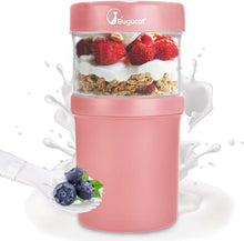 Müslibecher to Go Becher Auslaufsicher Joghurt Salat Löffel 920ml Pink