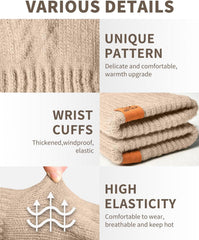 Winterhandschuhe Damen Fleece Touchscreen Warm Strickhandschuhe