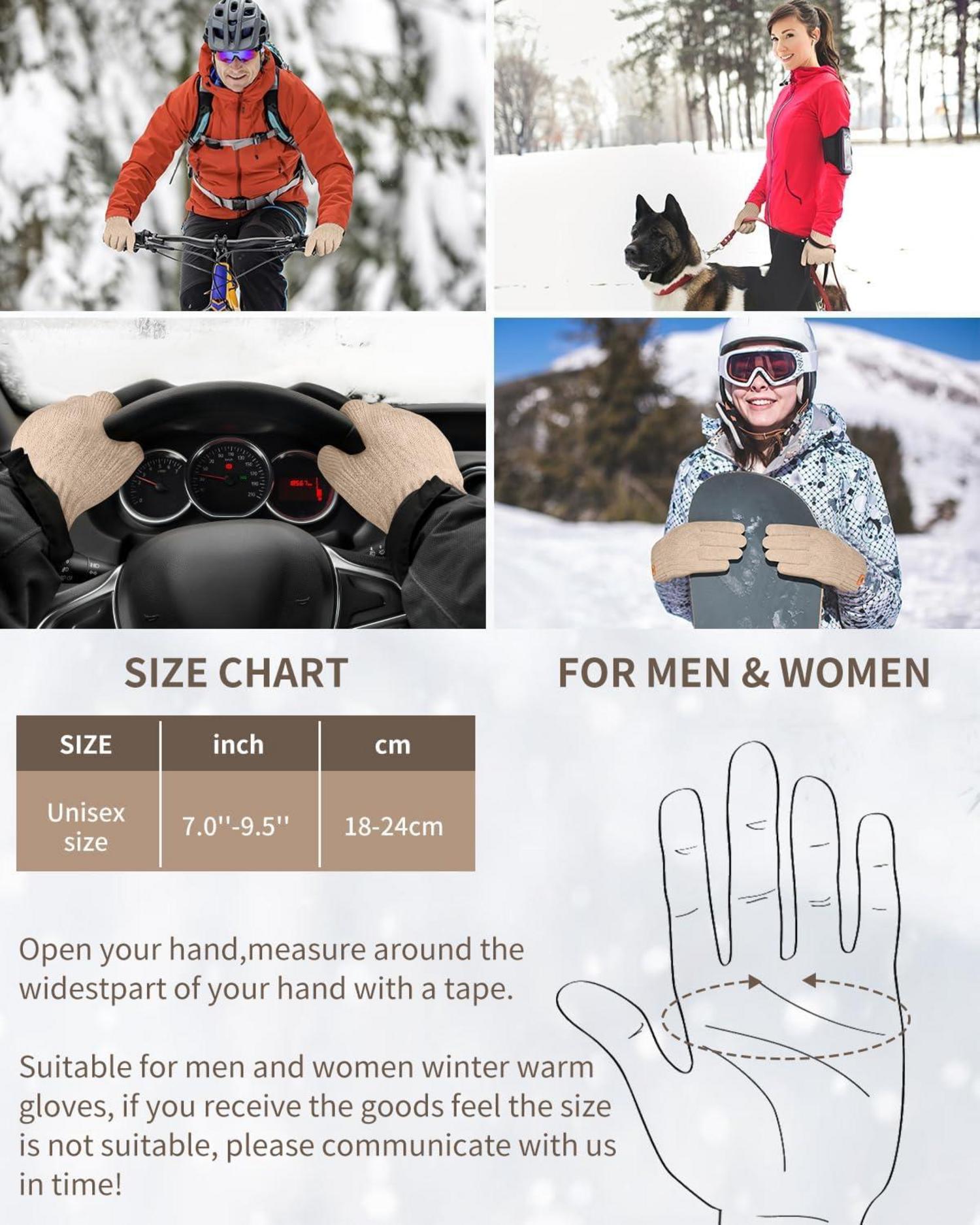 Damen Winterhandschuhe Touchscreen Strickhandschuhe Fleecefutter Outdoor