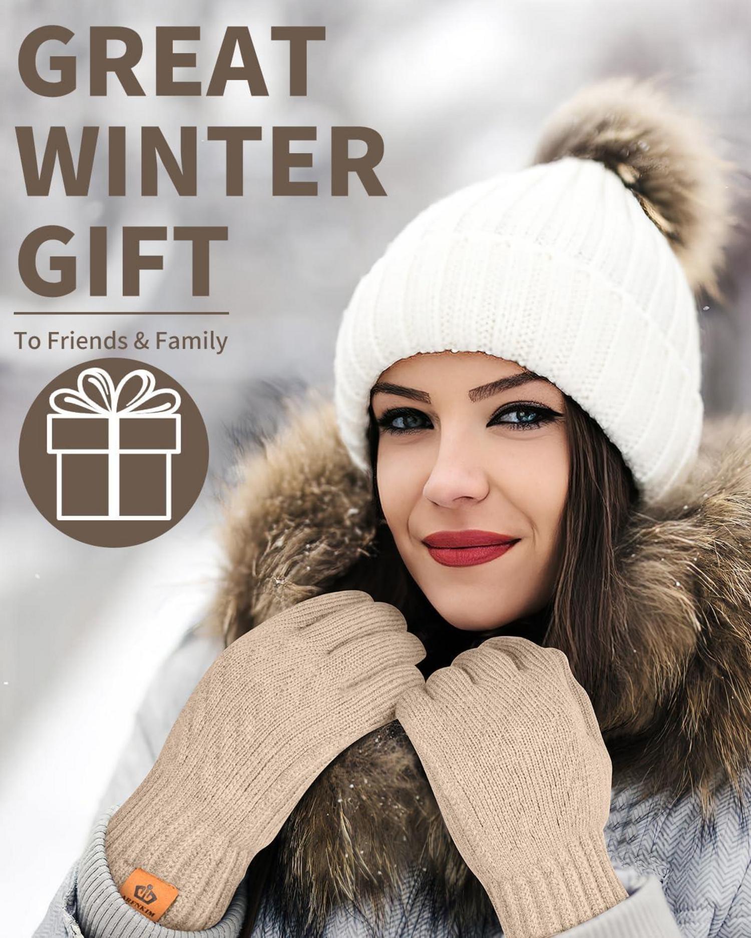Damen Winterhandschuhe Fleecefutter Touchscreen Warm Strickhandschuhe