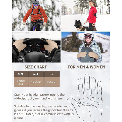 Winterhandschuhe Damen Fleecegefüttert Touchscreen Strickhandschuhe Warm