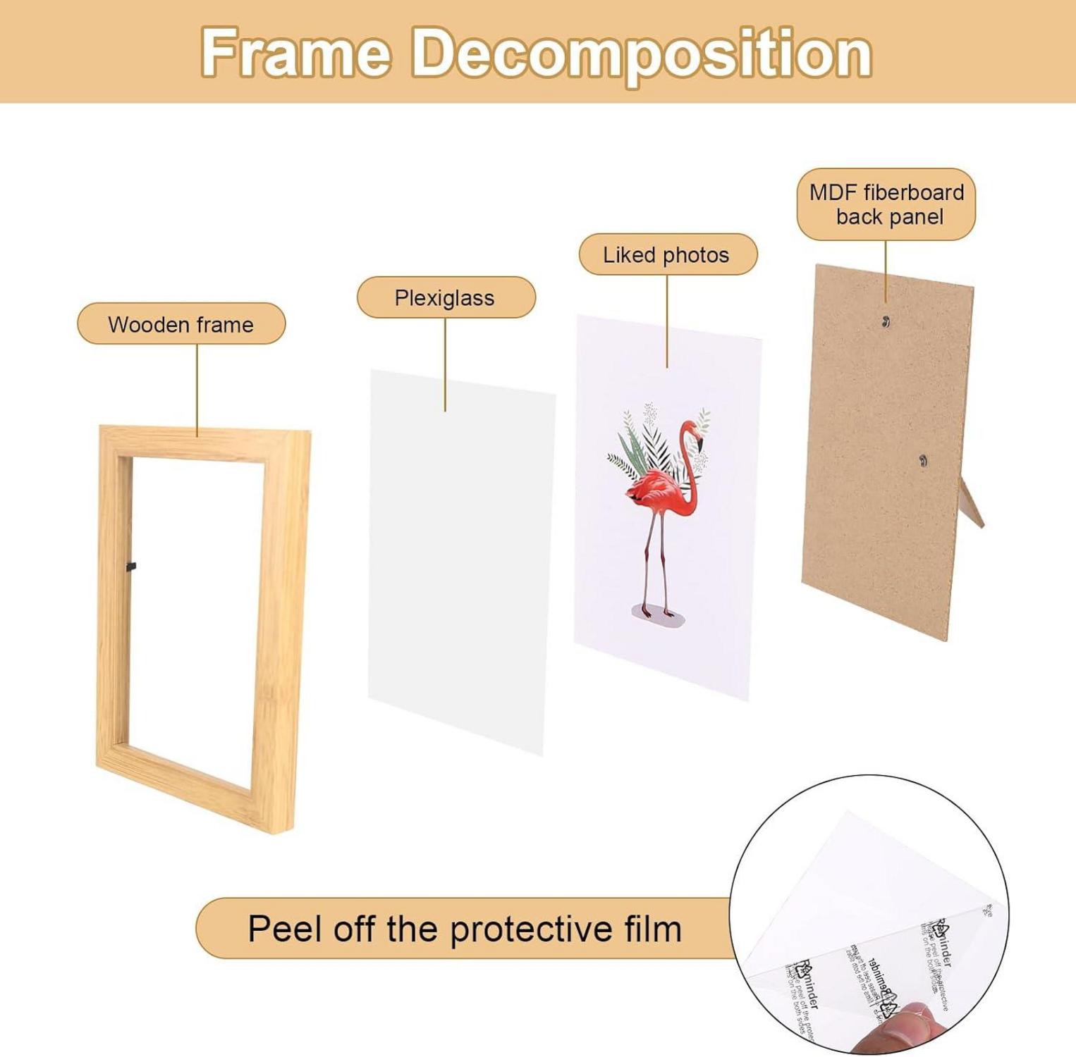 4er Set Bilderrahmen 10x15 cm Holz Fotorahmen Wand Tisch Deko