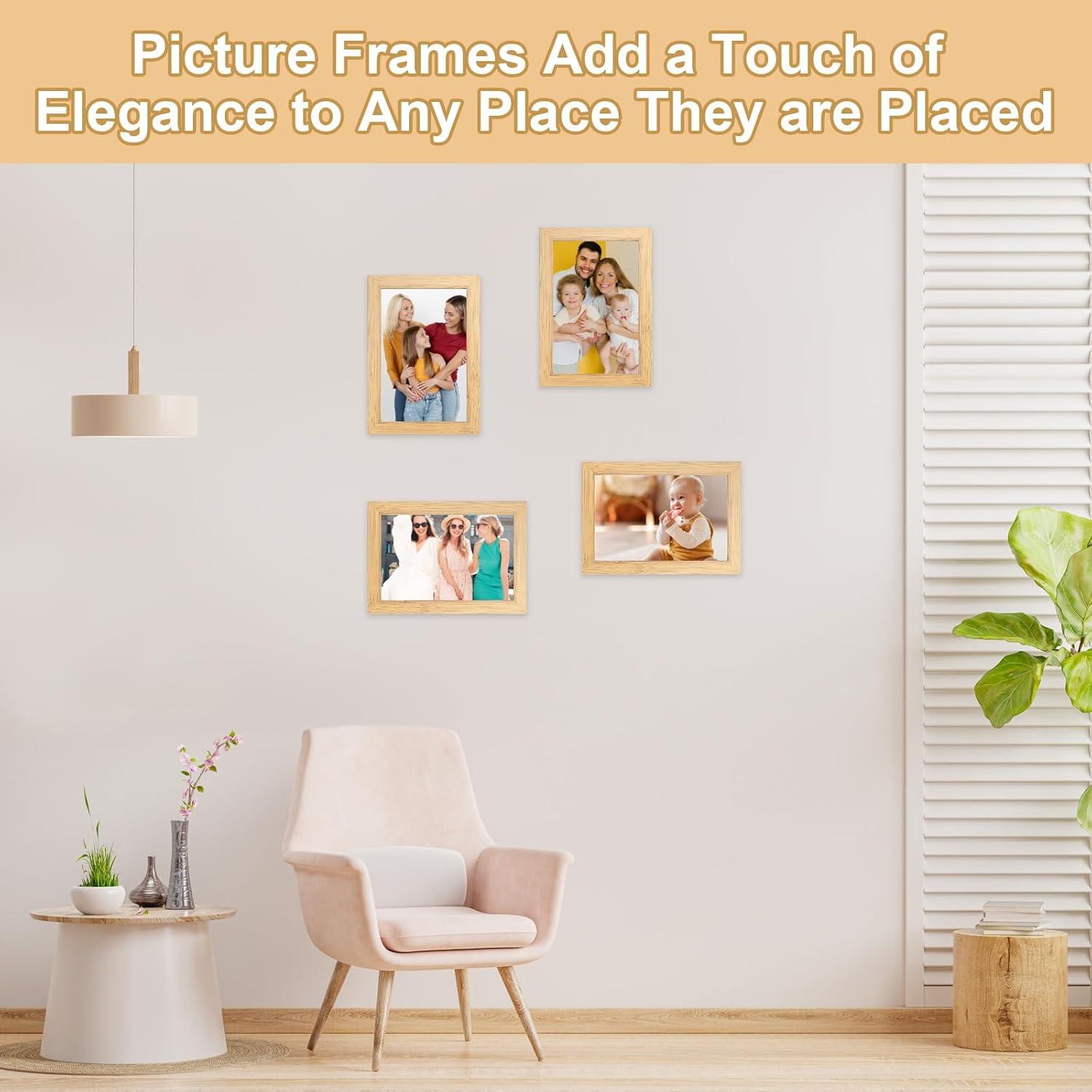 4er Set Bilderrahmen 10x15 cm Holz Fotorahmen Wand Tischdekoration