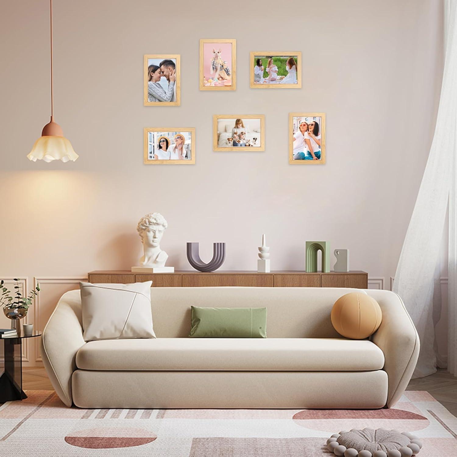 4er Set Bilderrahmen 10x15 cm Holzfotorahmen Wanddeko