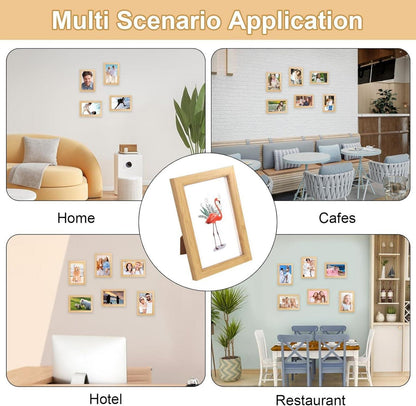 4er Set Bilderrahmen 10x15 cm Holz Fotorahmen Wand Tischdekoration