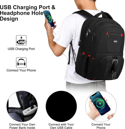 YIORMIOR Rucksack Herren Schulrucksack Wasserdicht Business Daypacks 15,6 Zoll