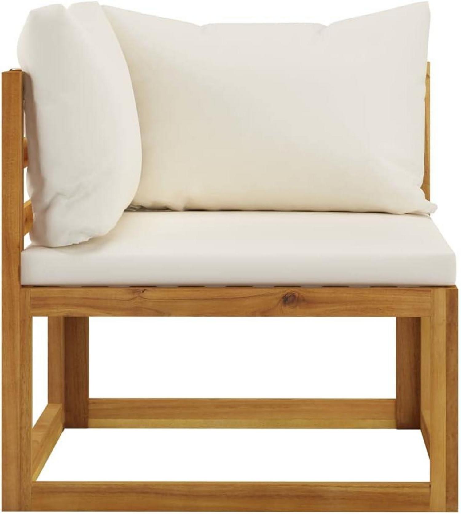 Garten-Lounge-Set mit Massivholz Akazie, Auflagen, 5-TLG. Sitzgruppe