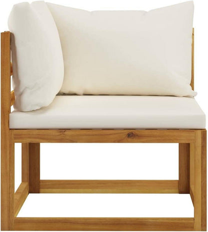Garten-Lounge-Set mit Massivholz Akazie, Auflagen, 5-TLG. Sitzgruppe