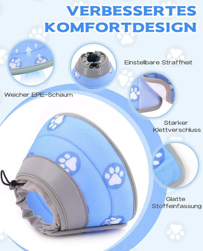 Supet Halskrause Katze Blau Einstellbarer Kragen für Operation Verletzungen