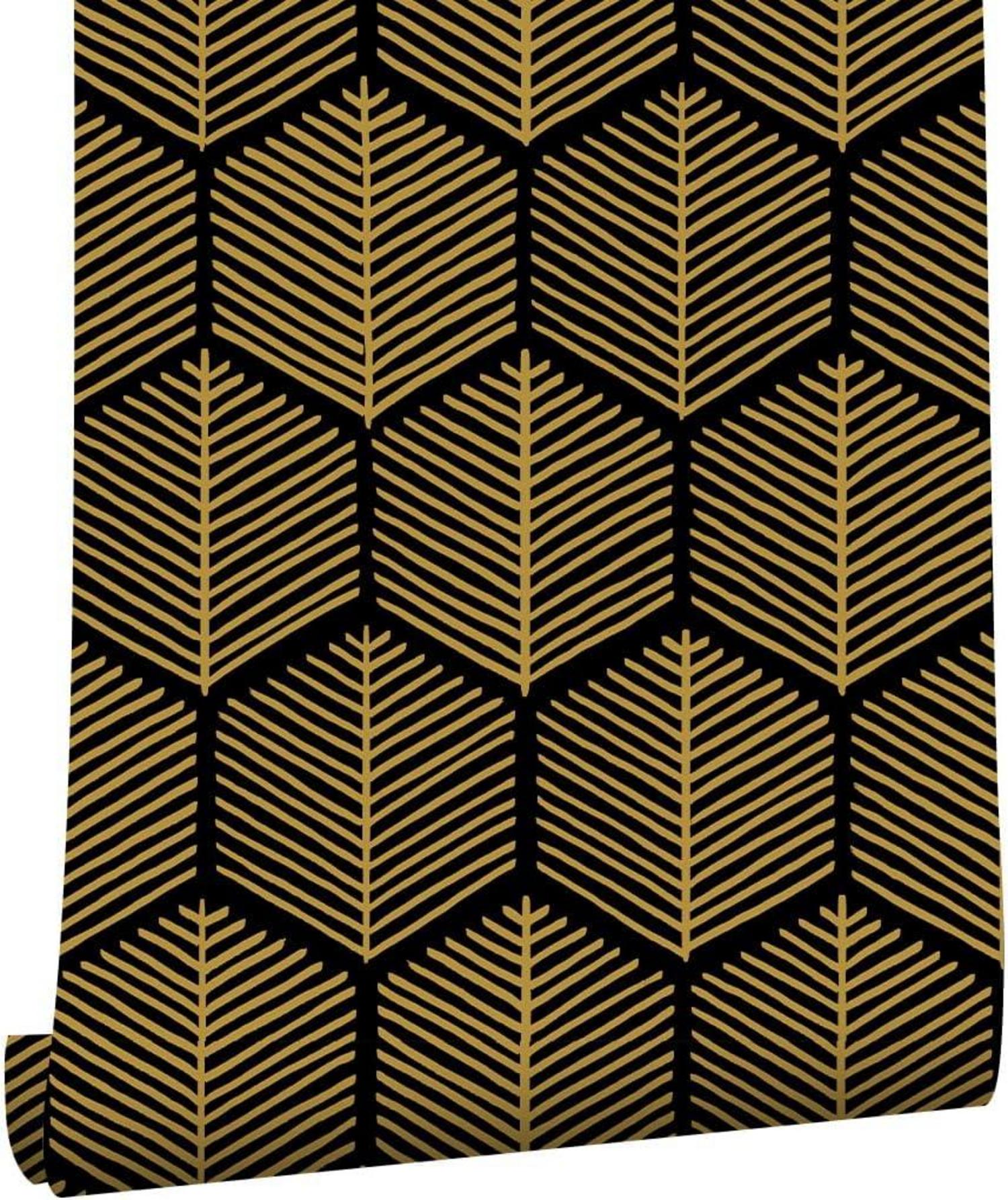 Selbstklebende Vinyl Tapete Goldene Sechsecke 44x600cm