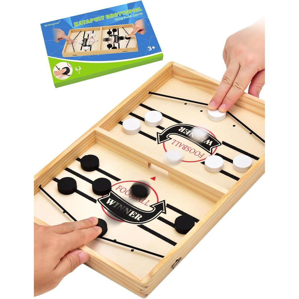 Hockey & Schach 2in1 Holz Spielbrett – Interaktiver Familienspaß