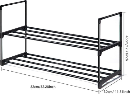 Stapelbares Schuhregal mit 2 Ebenen für 6