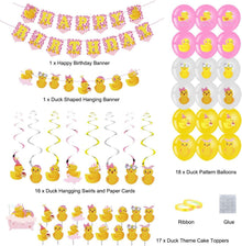 Enten-Themenparty Dekoration Set - 77-teilig, Rosa