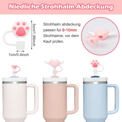 Silikon Strohhalm Abdeckung Set für Stanley Cup 40oz Tumbler