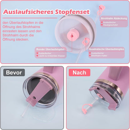 GADITIEK Stanley Cup Accessoires Set 9tlg. für 40oz Tumbler - Pink