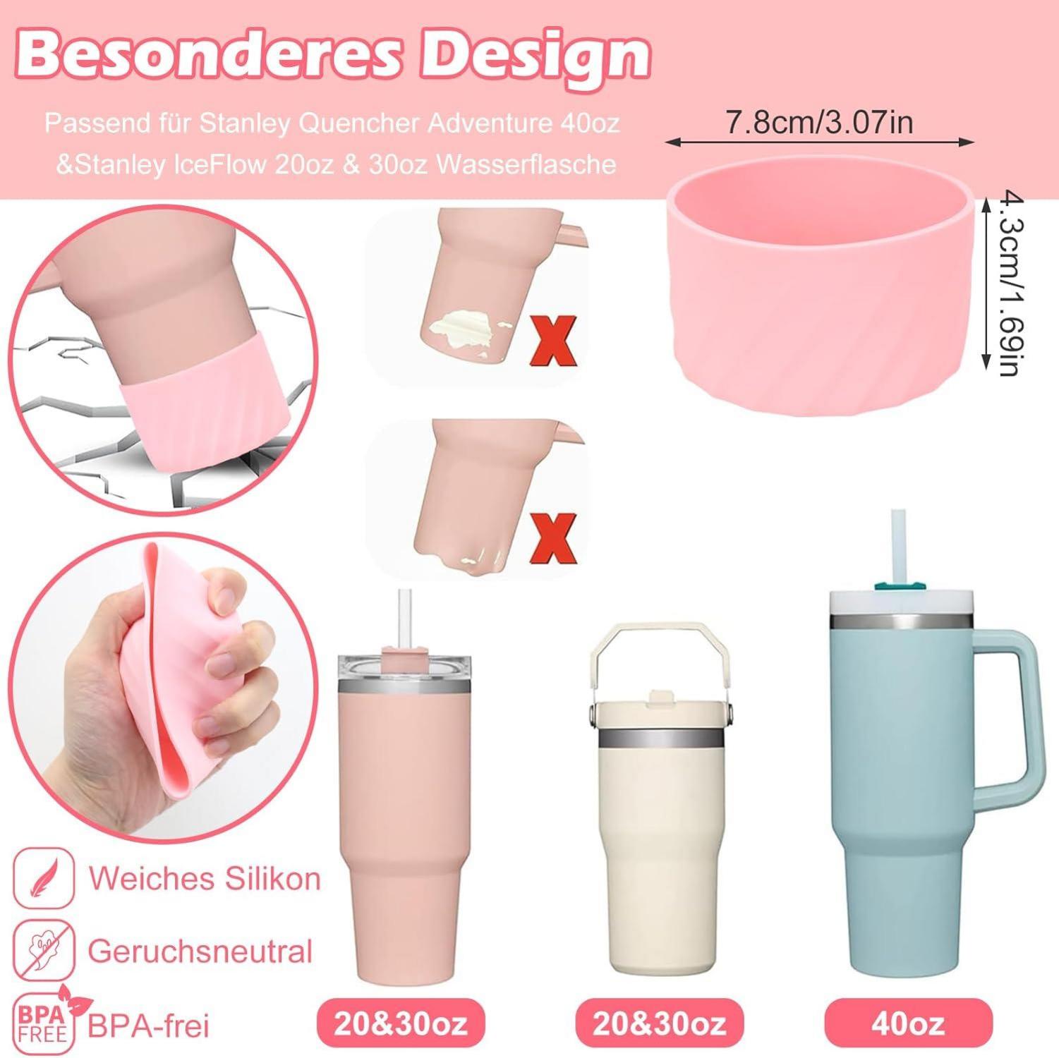 Pink Silikon Cup Zubehör Set für 40oz Tumbler - 9 Stück