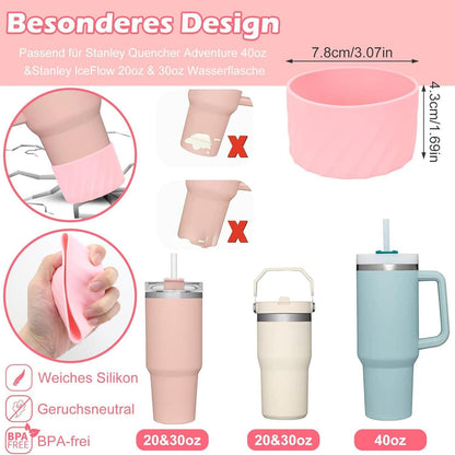 Pink Silikon Cup Zubehör Set für 40oz Tumbler - 9 Stück
