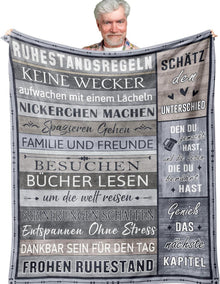 Ruhestand Geschenk Decke 130x150CM Grau - Yesbird