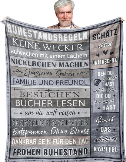 Ruhestand Geschenk Decke 130x150CM Grau - Yesbird