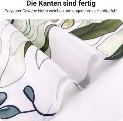 Duschvorhang 200x160cm Grün Blätter Antischimmel Textil Wasserabweisend Ösen 12