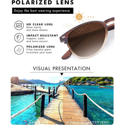 Damen Sonnenbrille polarisiert UV400 TR90 Rahmen Gradient Braun