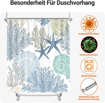 Duschvorhang Unterwasseralgen Antischimmel 240x180cm wasserabweisend Textil