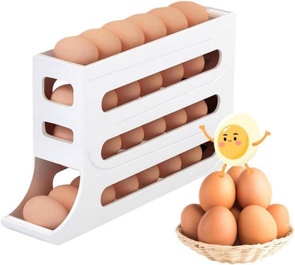Eierhalter für Kühlschrank 4 Etagen Rollender Eierbehälter Große