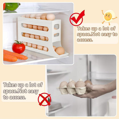 Eierhalter für Kühlschrank 4 Etagen Rollender Eierbehälter Große