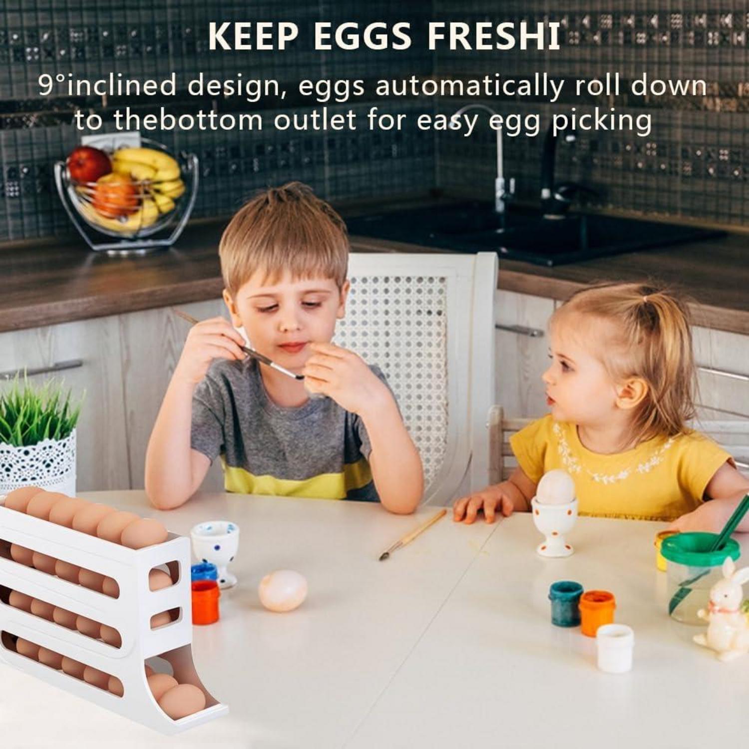 Eierhalter für Kühlschrank 4 Etagen Rollender Eierbehälter Große Kapazität