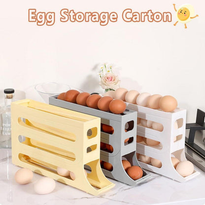 Eierhalter für Kühlschrank 4 Etagen Rollender Eierbehälter Große Kapazität