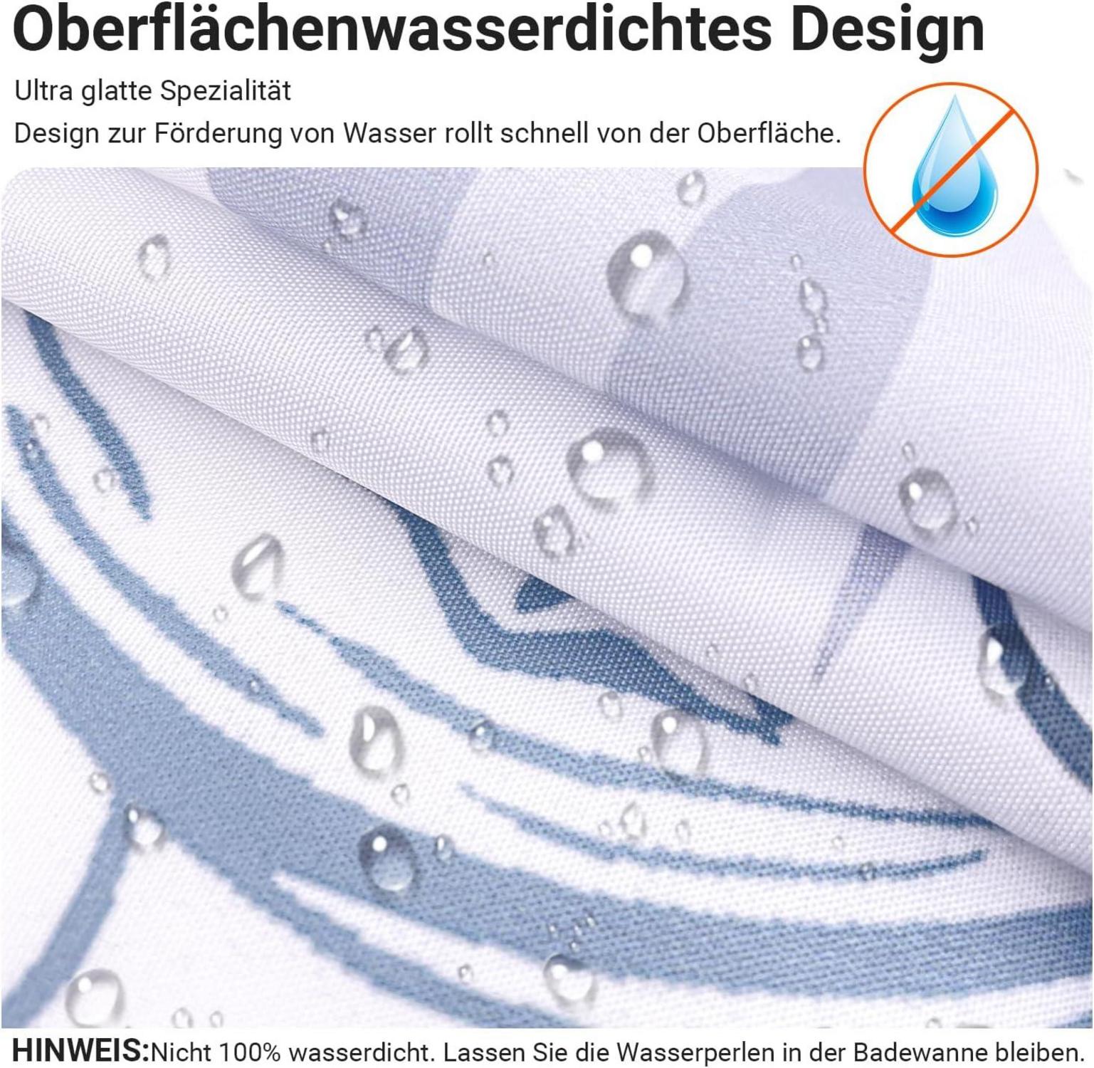 Duschvorhang U-Boot Seepferdchen 100x200cm wasserabweisend 6