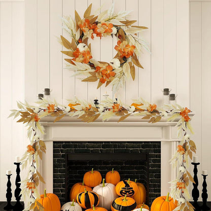 Herbst Ahornblatt Girlande Kürbisse Weiß 6Ft ThanksgivingJSONException