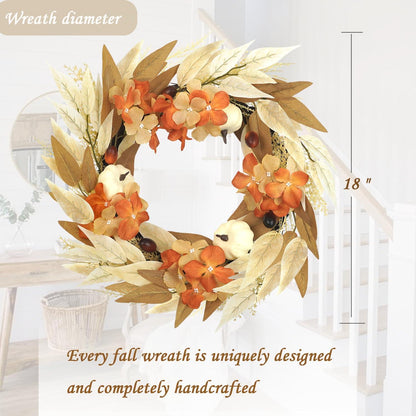 Herbst Kranz Dekor für Haustür, 18-Zoll Türkranz Urlaub