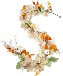 Herbst Girlande Ahornblatt Kürbisse Beere Dekorationen