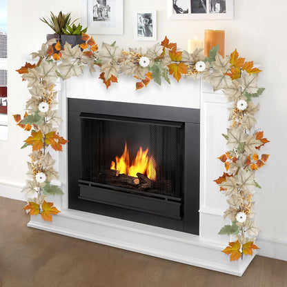 Herbst Girlande Ahornblatt Kürbisse Beere Dekorationen