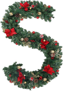 Weihnachtsgirlande Weihnachtsdekoration mit Blumen, roten