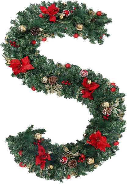 Weihnachtsgirlande Weihnachtsdekoration mit Blumen, roten