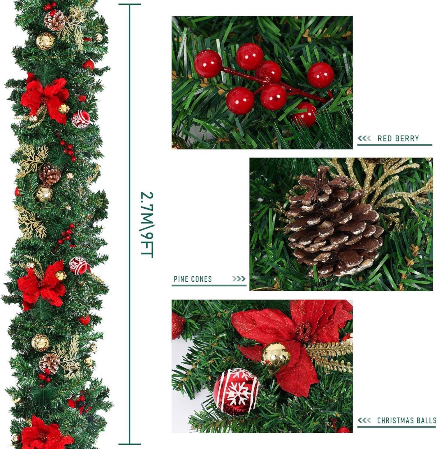 Weihnachtsgirlande 2,7m PVC flexibel, langlebig, DIY