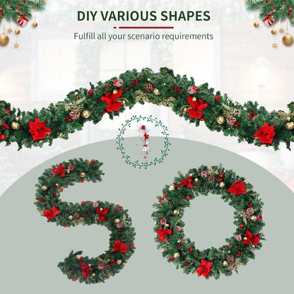Weihnachtsgirlande Weihnachtsdekoration mit Blumen, roten