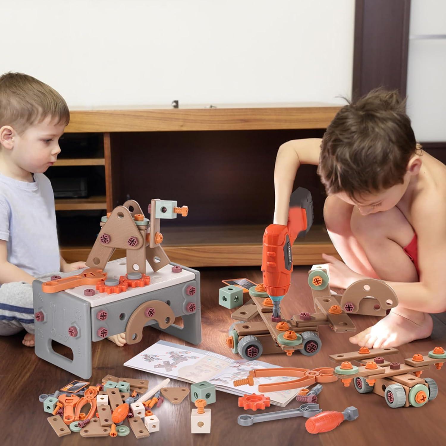 Kinder Akkuschrauber Werkzeugset Montessori Werkzeugkoffer