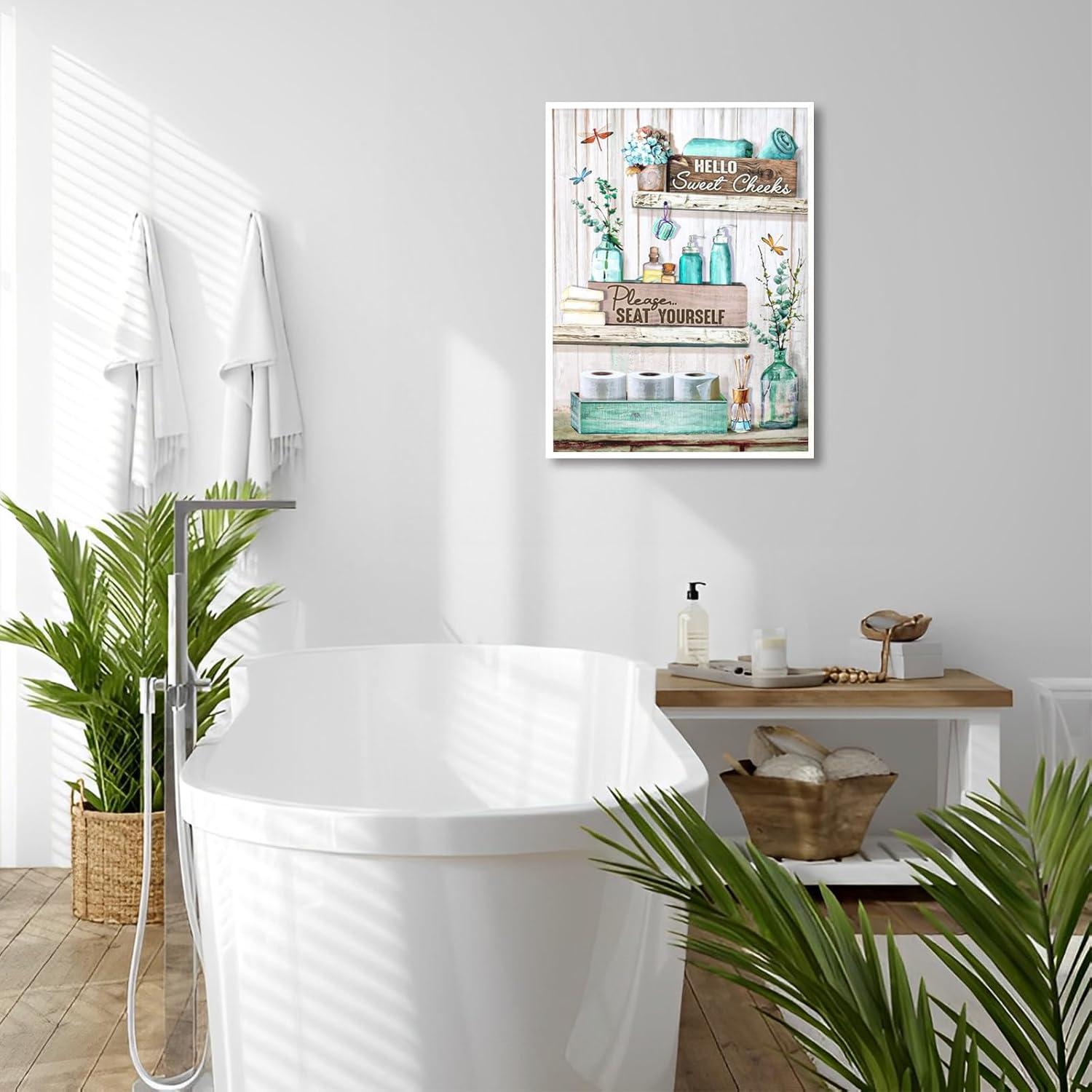 Blaue Libelle und Blumen Leinwand Wanddeko Poster A3